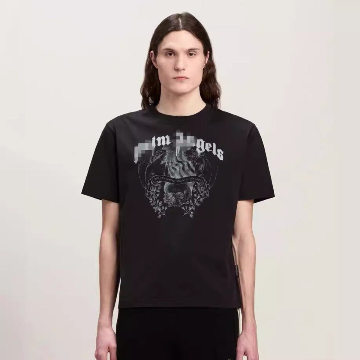 Palm Angels T-shirt Smoke Skull Angel Print Short Sleeve T-shirt