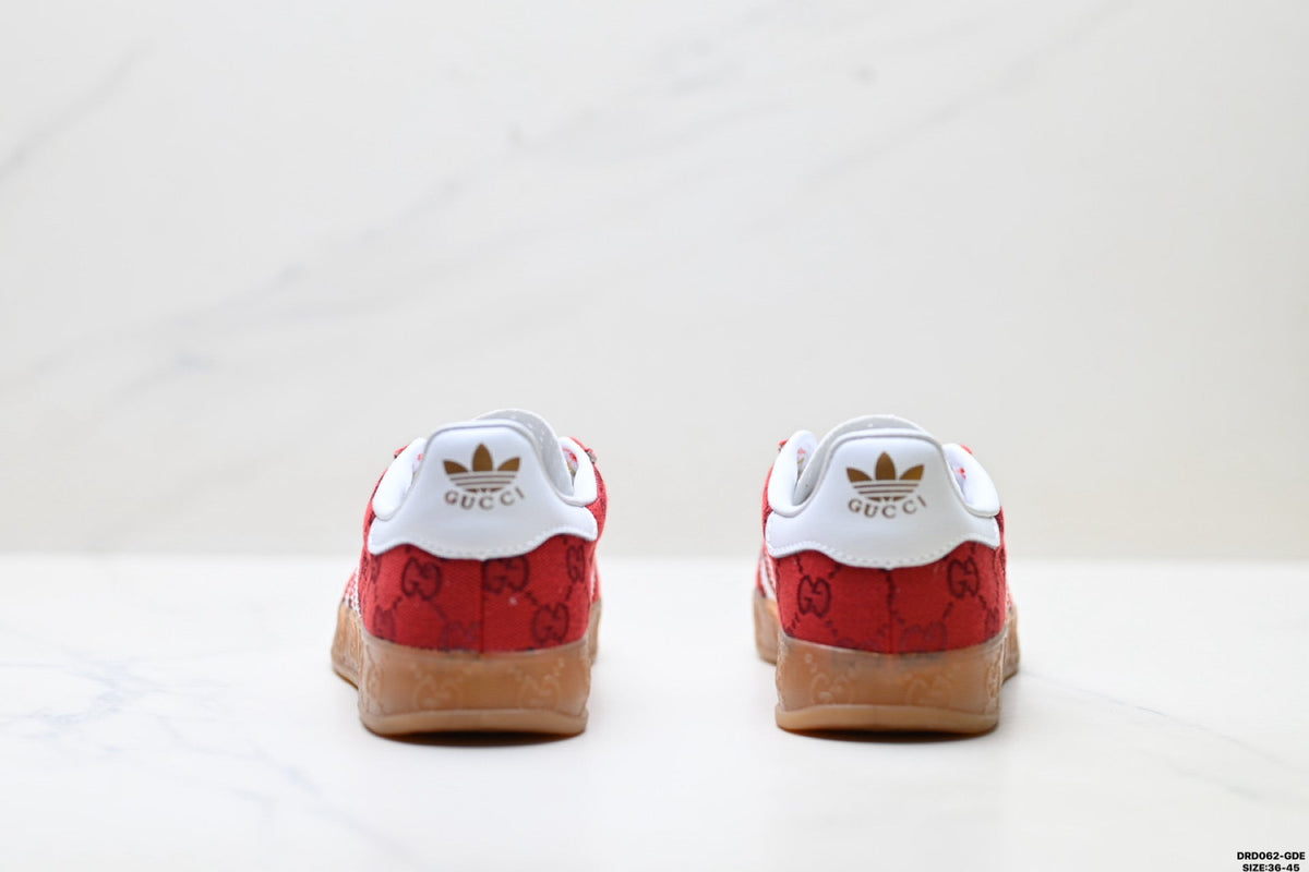 adidas x Gucci Gazelle Red GG Monogram Sneakers