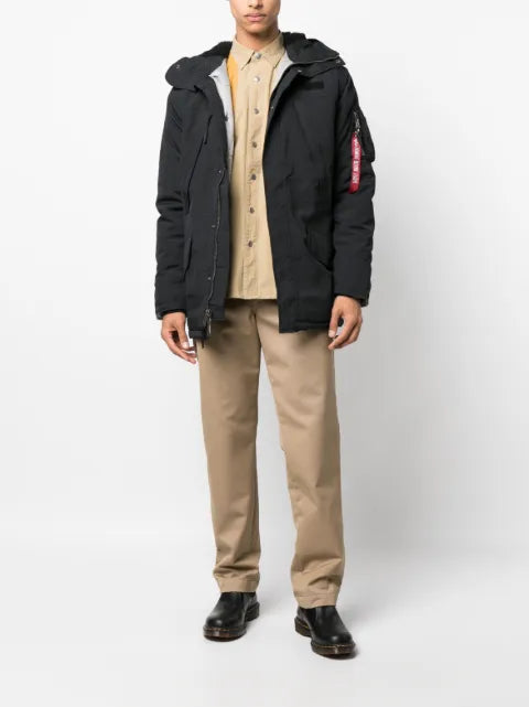 Alpha Industries logo-tag hooded jacket