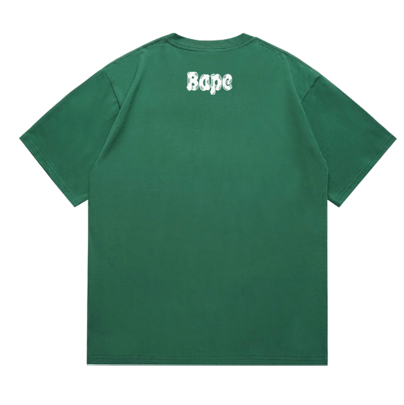 BAPE Brush College Ape Head Men's T-Shirt - Green
