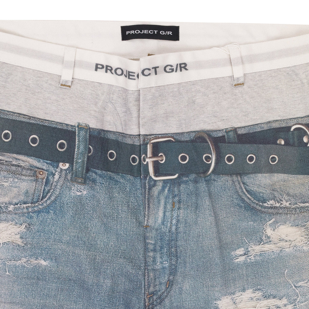 BLUE TROMPE-L'ŒIL DENIM JEANS