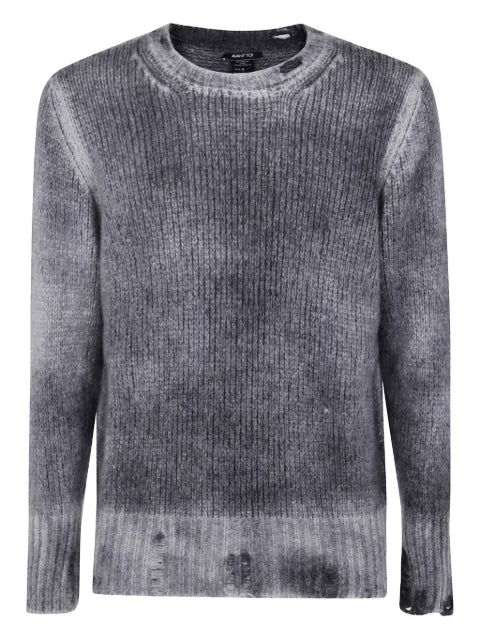 Avant Toi ribbed cashmere sweater with a distressed finish