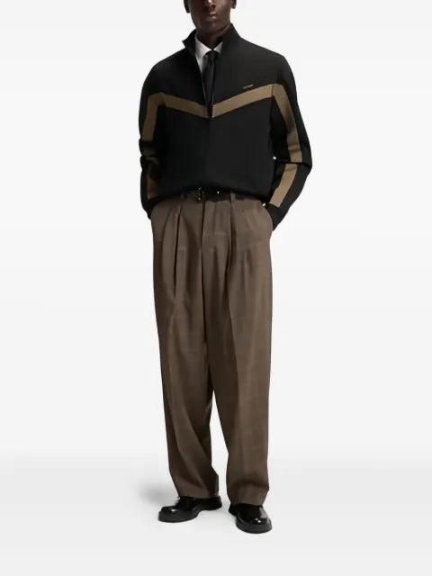 HUGO panelled zip-up sweater