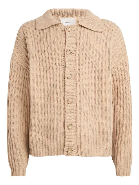 COMMAS Stadium fisherman's-knit "Beige" cardigan