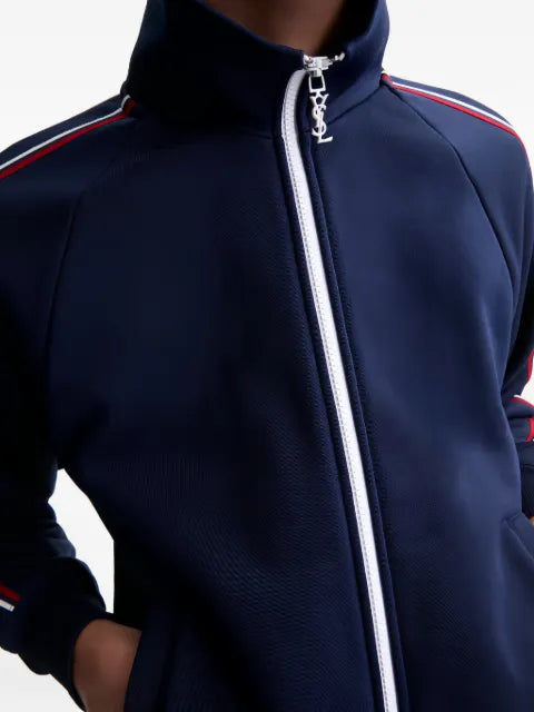 Saint Laurent side-stripe zip sweatshirt