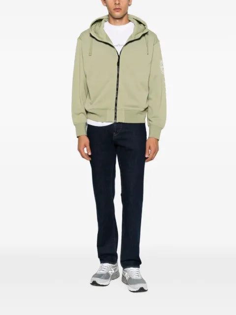 Stone Island logo-print zip-up hoodie