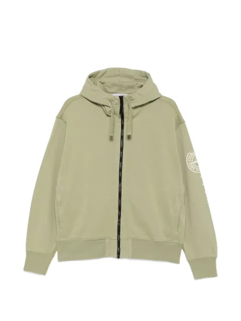 Stone Island logo-print zip-up hoodie