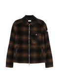 Moncler check jersey zip-up shirt