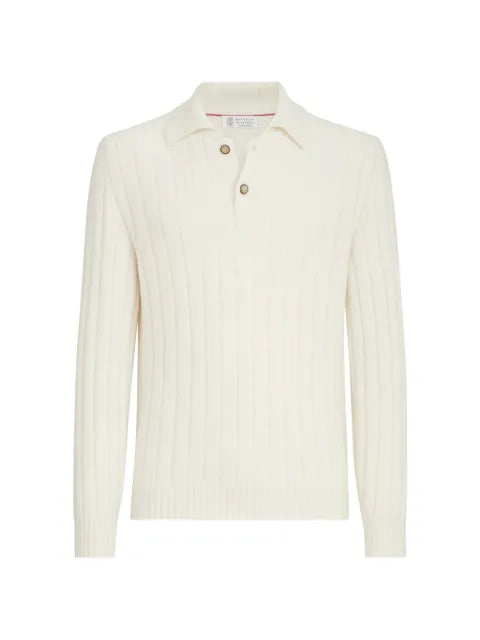 Brunello Cucinelli rib knit polo shirt