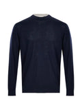 Eleventy contrast-trim fine-knit sweater