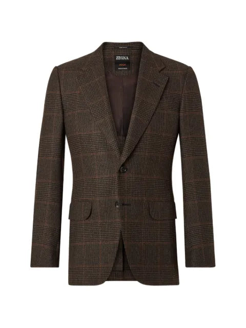 Zegna dark olive green and black Oasi Cashmere jacket