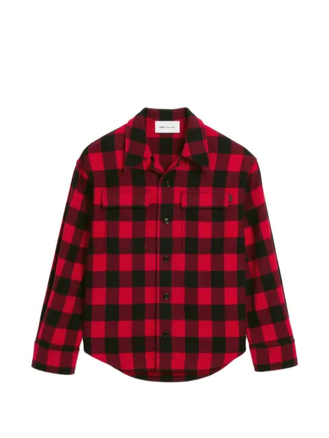 AMI Paris Wide checkered wool overshirt