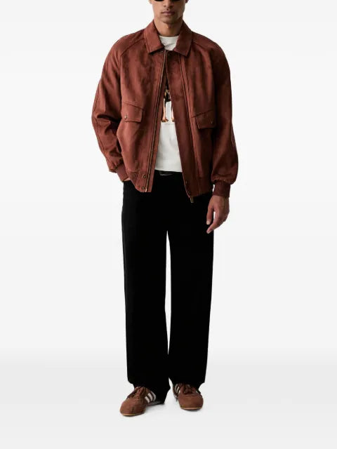 GUESS USA suede-effect bomber jacket