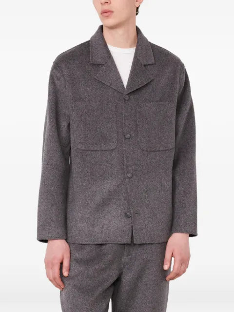 Officine Generale Hairy button-up wool shirt jacket