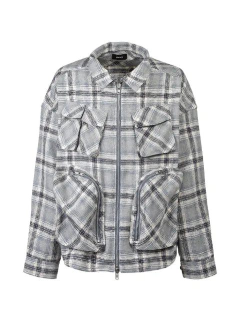 BREATH BDU check-pattern multi-pocket shirt jacket