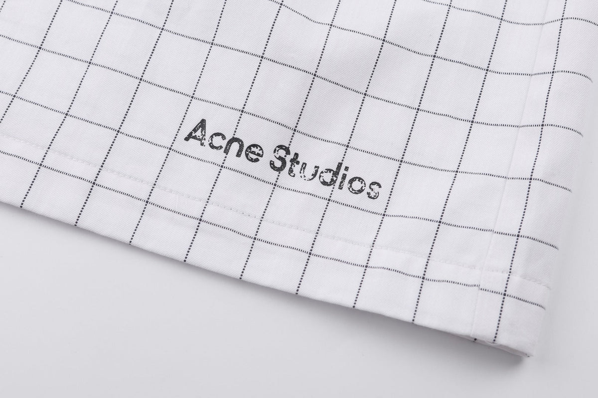 Acne Studios Grid‑Pattern Drawstring Casual Shorts