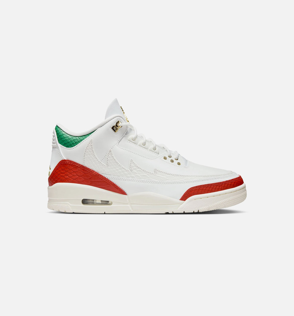 Air Jordan 3 Retro El Vuelo | Men's Lifestyle Shoe | Summit White/Pine Green/Dragon Red/Metallic Gold