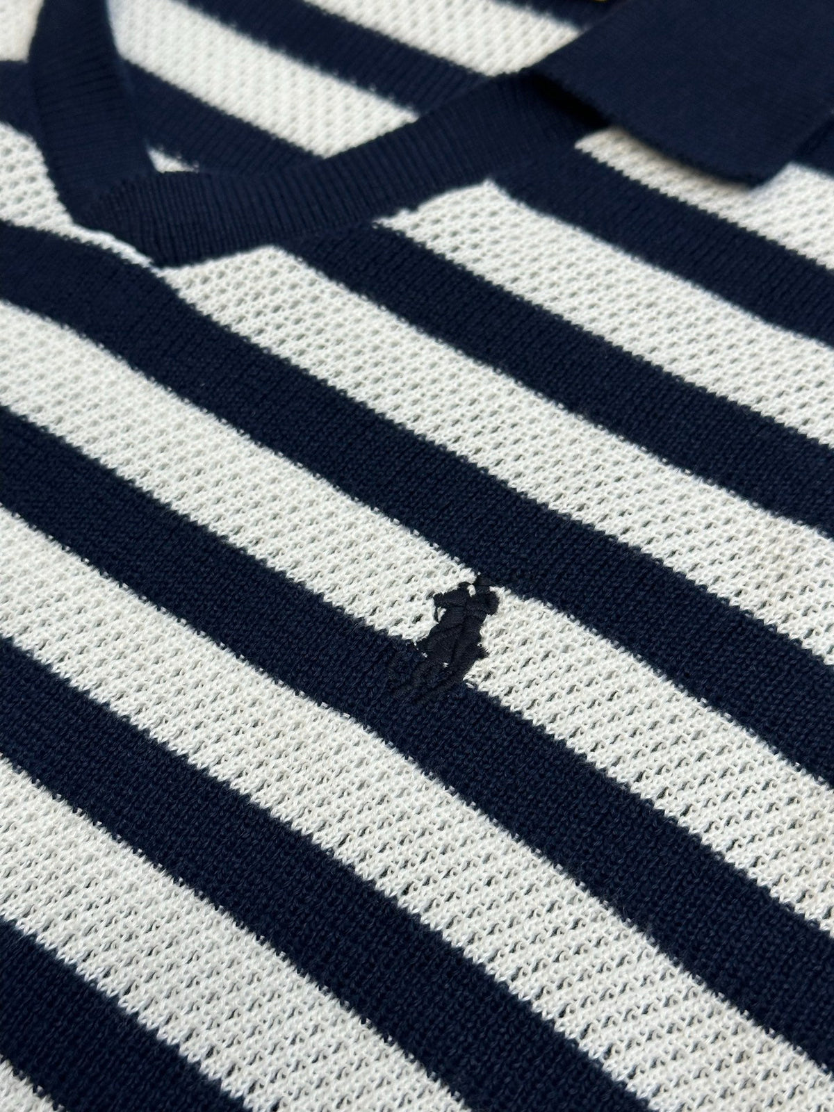 Polo Ralph Lauren Men’s Striped Mesh‑Knit Short‑Sleeve Polo Shirt With Pony Embroidery