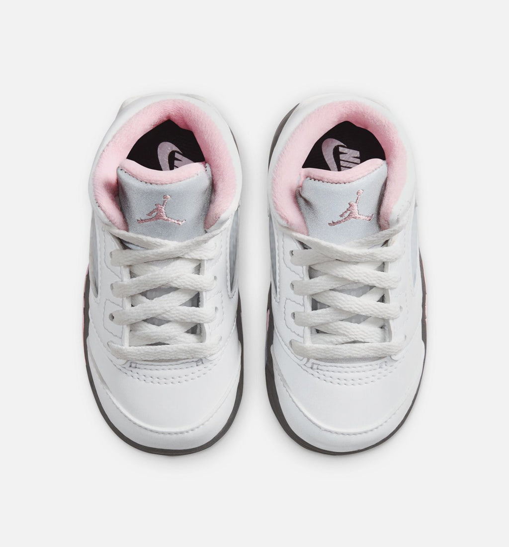 Air Jordan 5 Retro Medium Soft Pink Infant/Toddler Lifestyle Shoes - White/Black/Medium Soft Pink