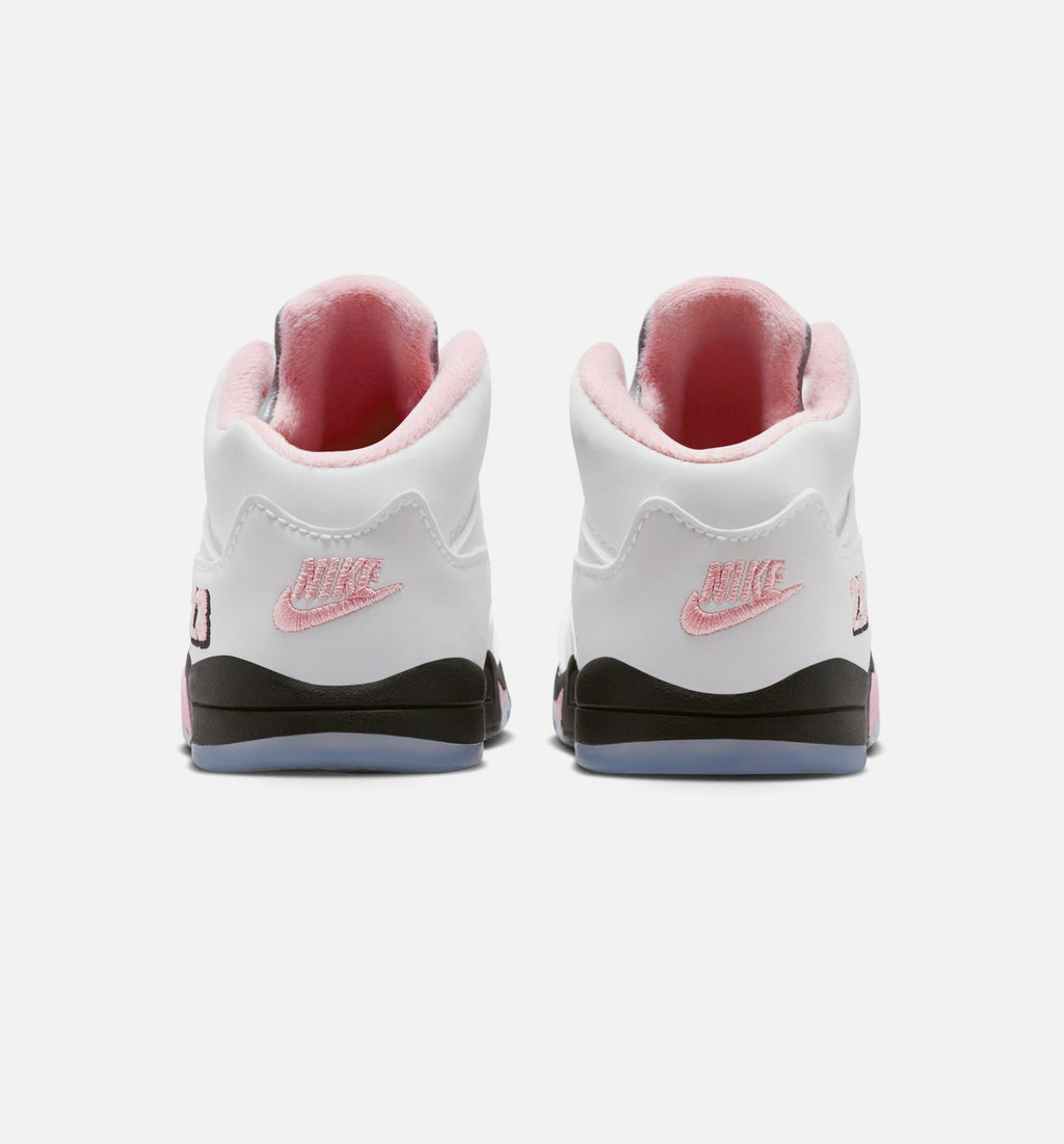 Air Jordan 5 Retro Medium Soft Pink Infant/Toddler Lifestyle Shoes - White/Black/Medium Soft Pink
