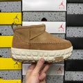 UGG Sheepskin Ankle Boot – Women’s Suede Pull-On with Shearling Collar in Wheat