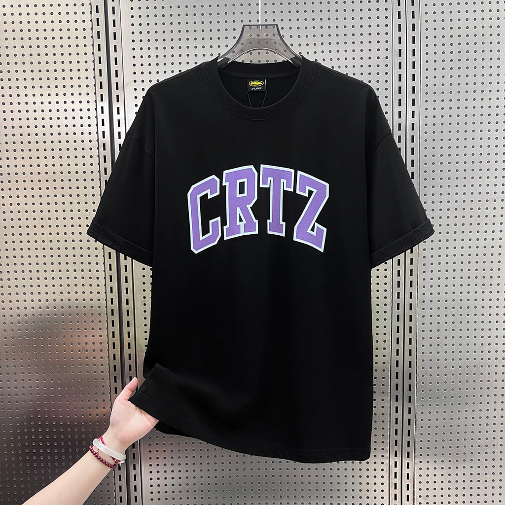 Corteiz CRTZ Arch Logo Oversized Tee – Black/Purple