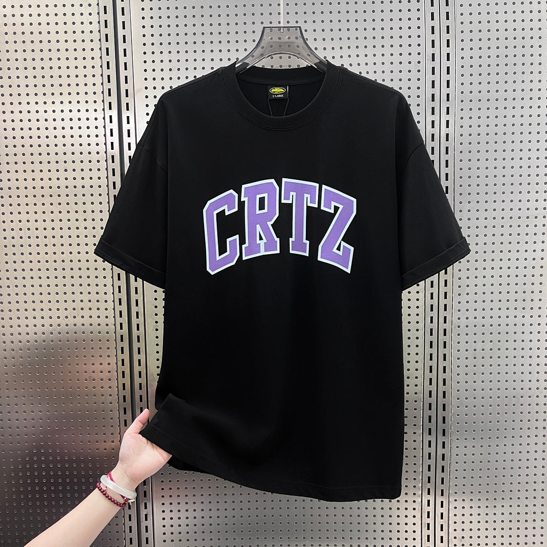 Corteiz CRTZ Arch Logo Oversized Tee – Black/Purple