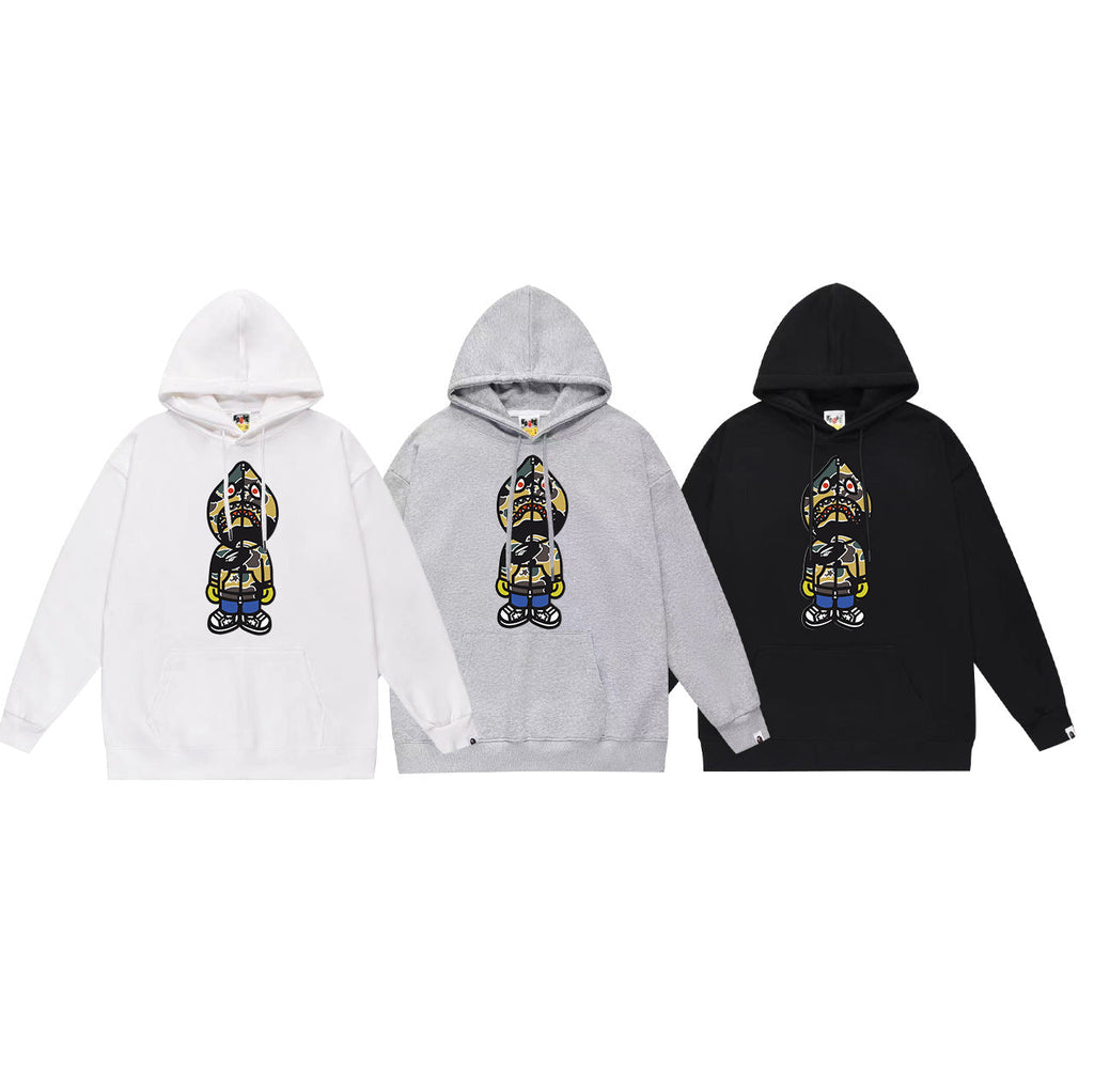 Bape Camo Ape Head Graphic Vintage Washed Oversized Hoodie Streetwear