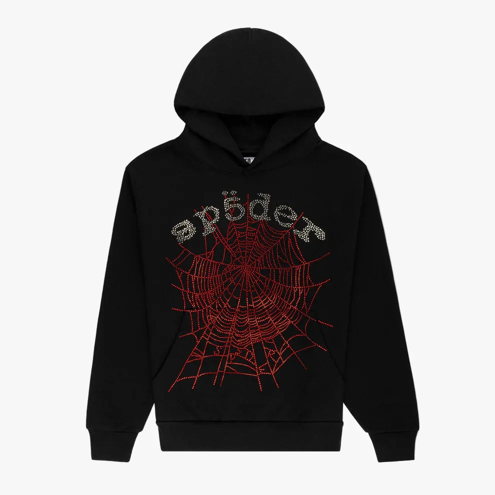 Sp5der Web Hoodie Rhinestone