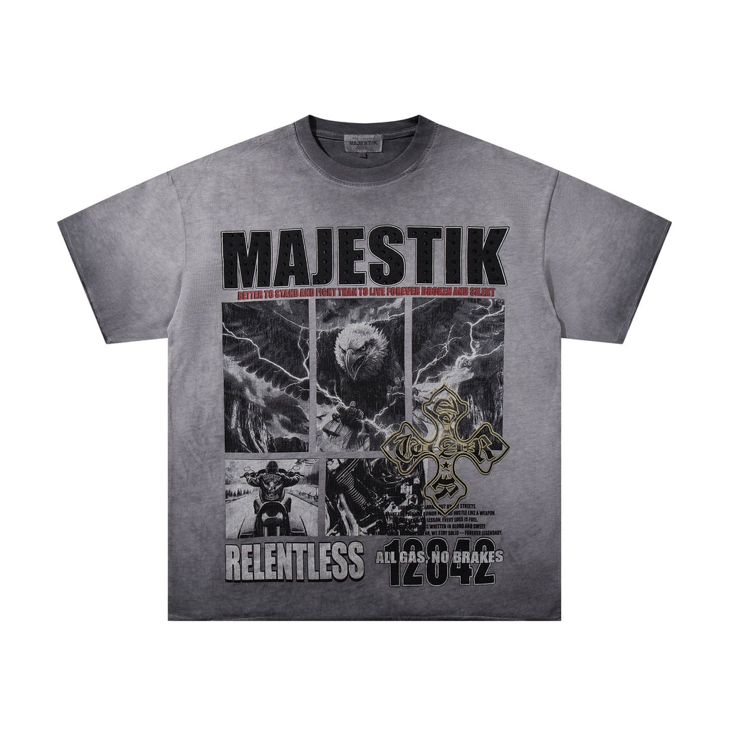 MAJESTIK Winged Cross Graphic T-Shirt