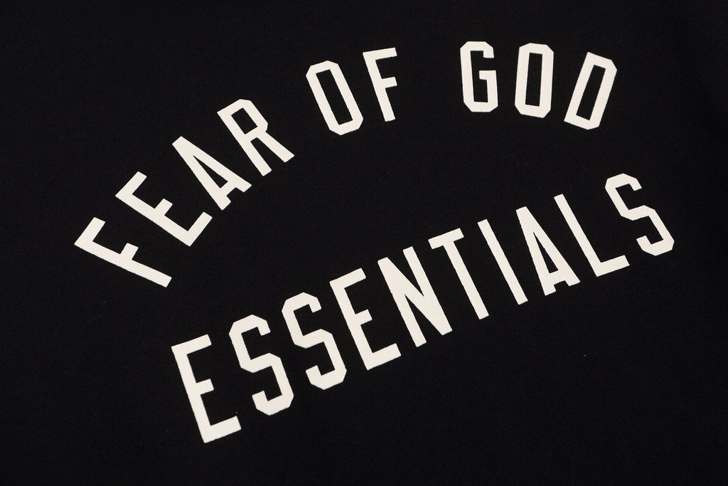 Fear of God Essentials Black Front Graphic Hoodie