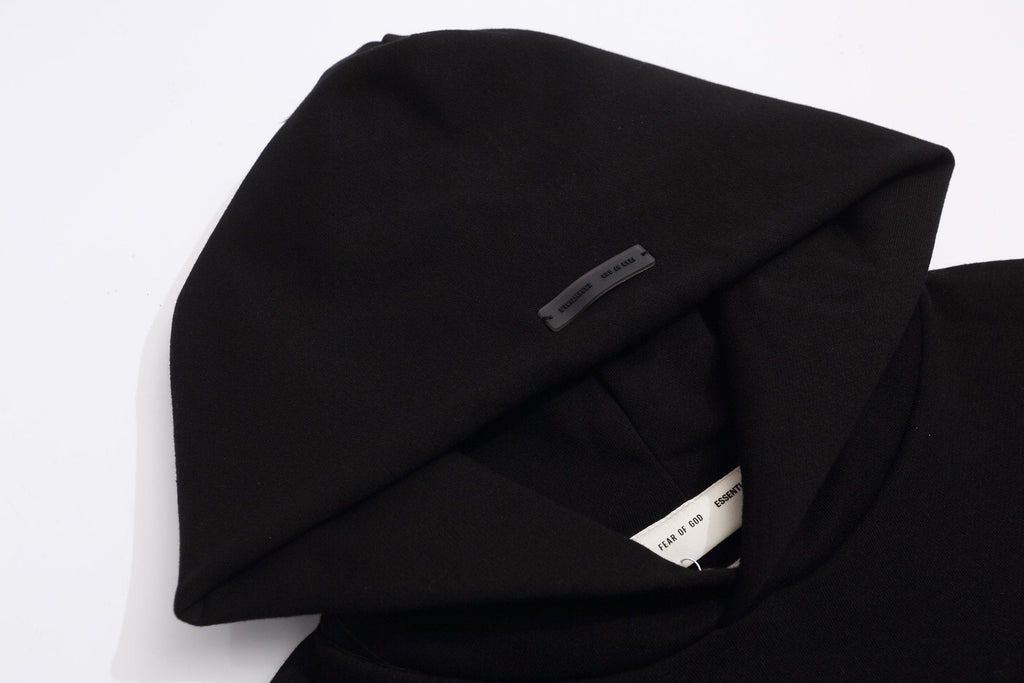 Fear of God Essentials Black Front Graphic Hoodie