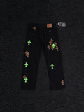 Chrome Hearts Leopard Cross Graphic Denim Pants