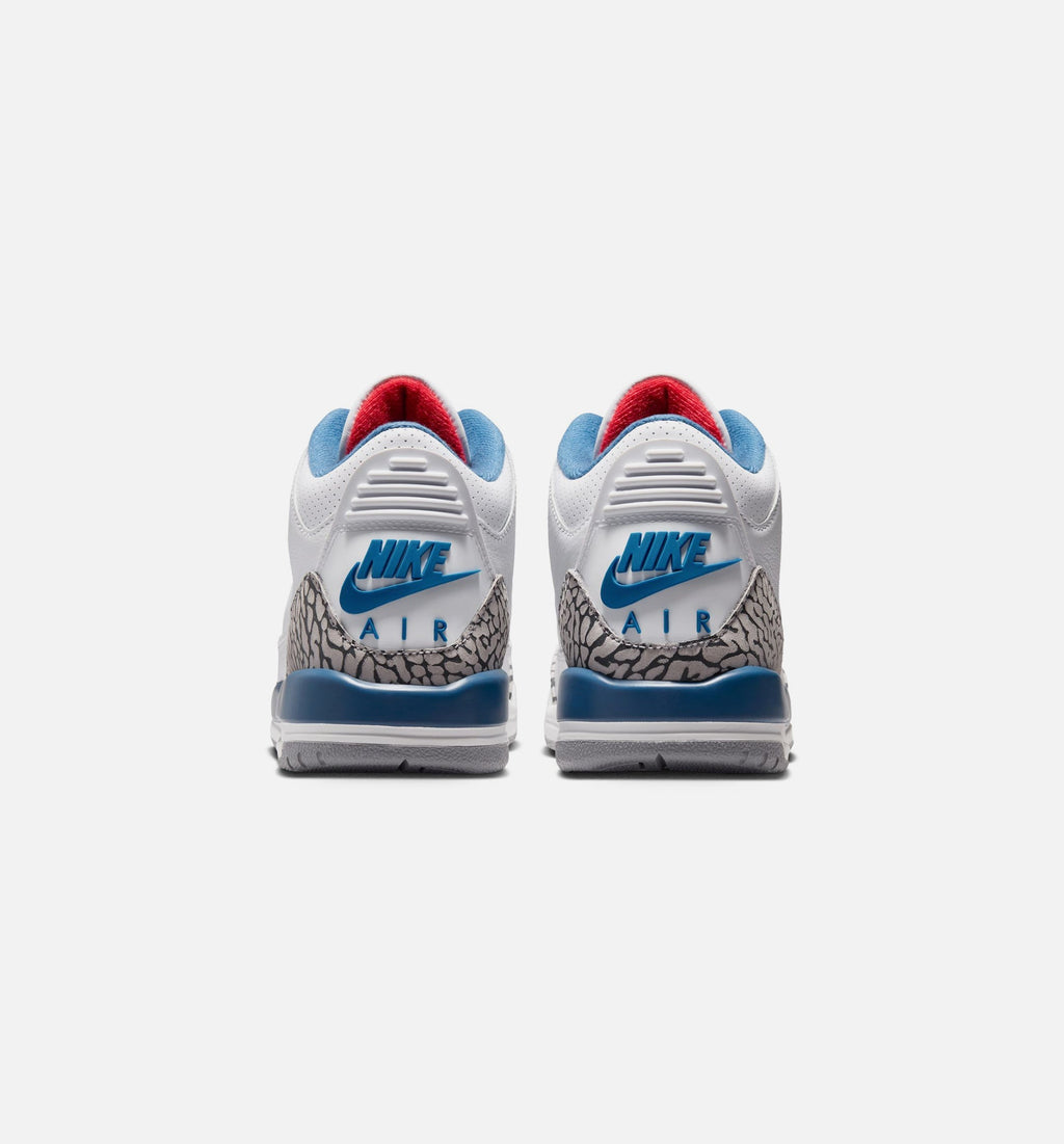 Air Jordan 3 Retro OG True Blue Big Kids' Lifestyle Shoes - White/Fire Red/True Blue