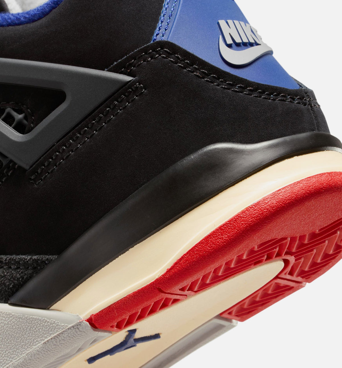 Air Jordan 4 Retro Rare Air Preschool Lifestyle Shoes - Black/Fire Red/Deep Royal Blue