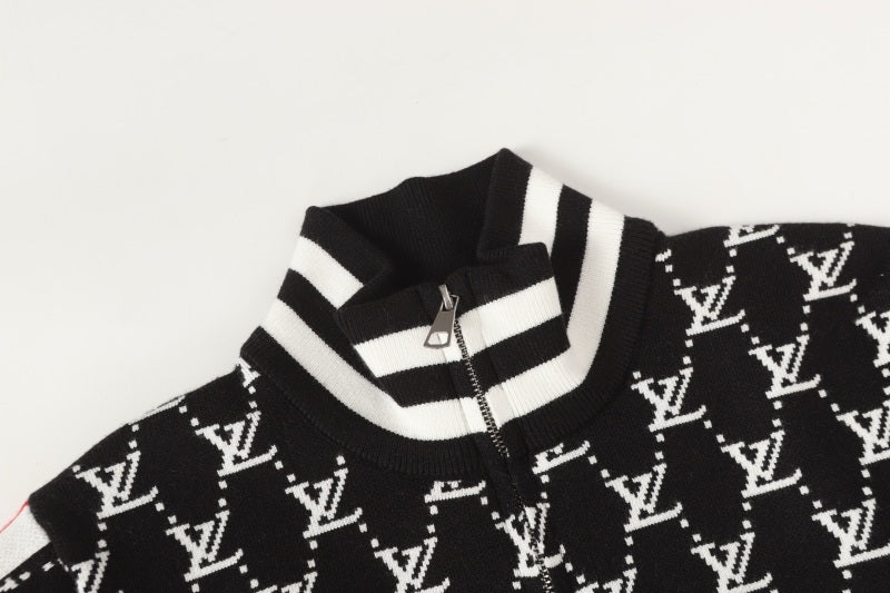 LVC032 New men's and women's high-quality knitted sweaters, jacquard sweaters, baseball jackets, retro American sports style clothing