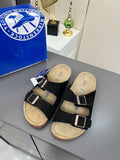 Birkenstock Black Two-Strap Slide Sandals