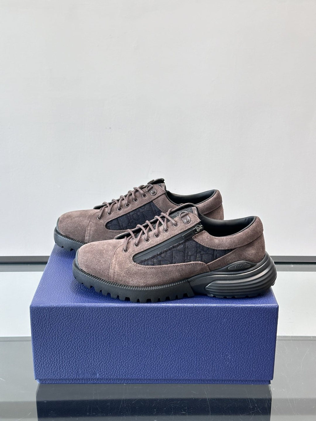 Dior Taupe Lace-Up Derby Shoes