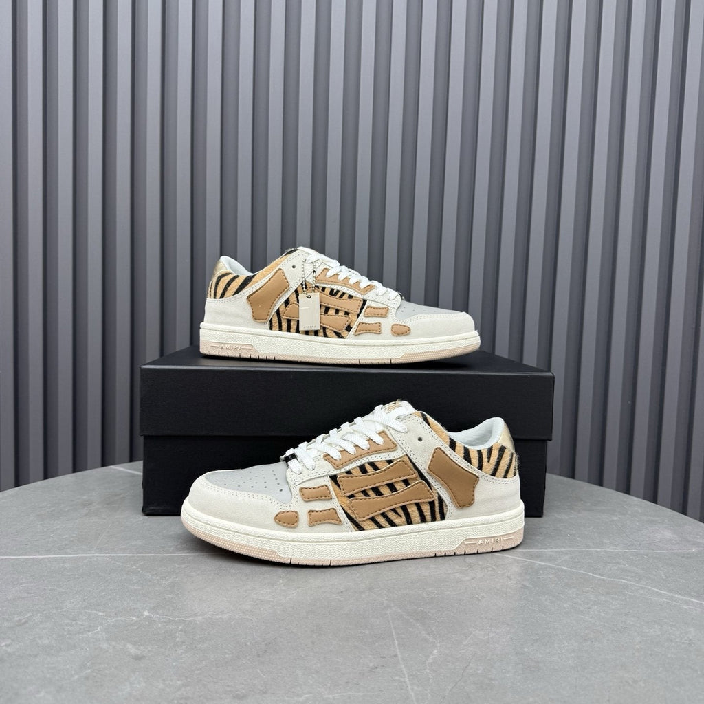 Amiri Tan Patterned Panel Sneakers