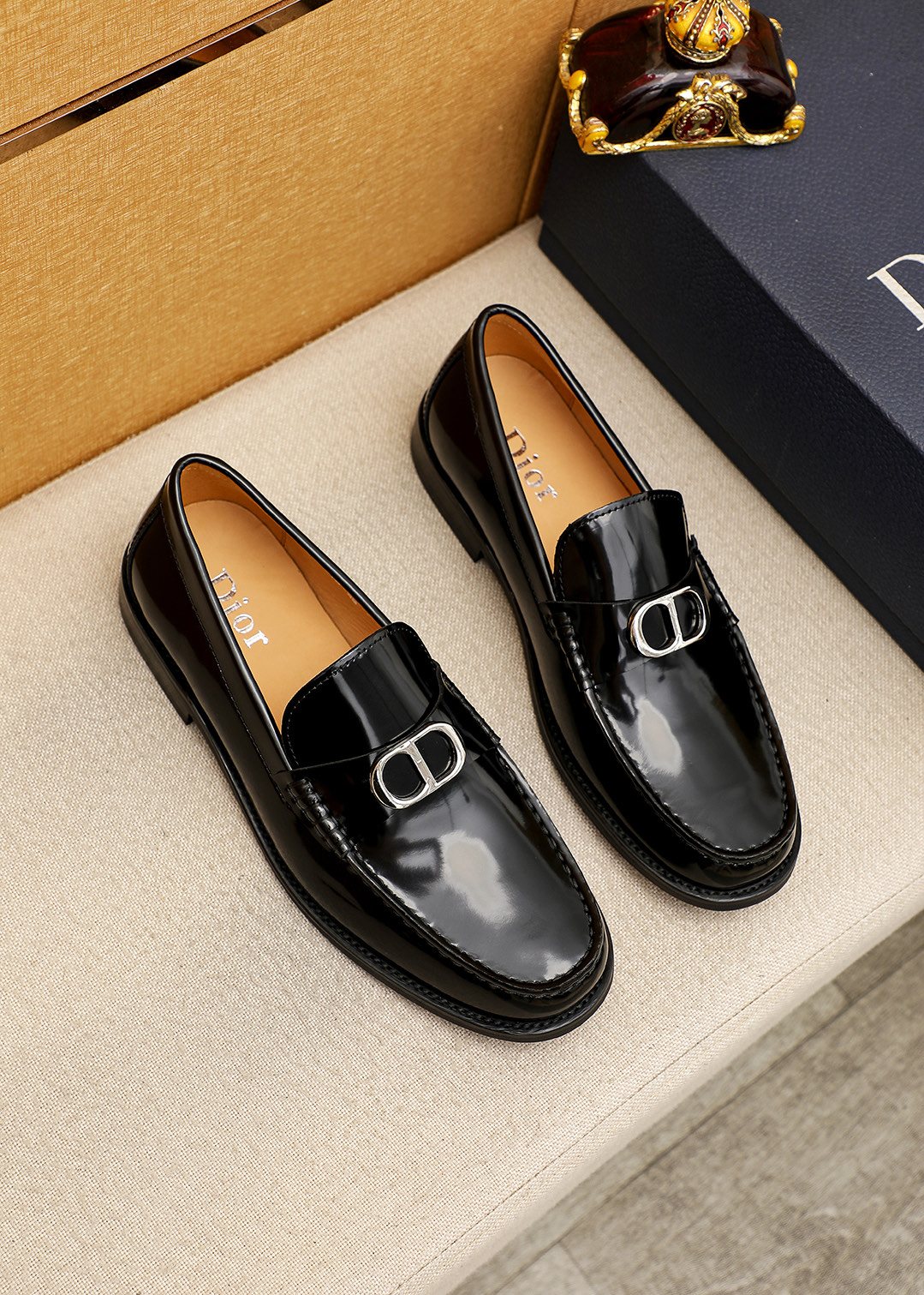 Dior Black Leather Loafers