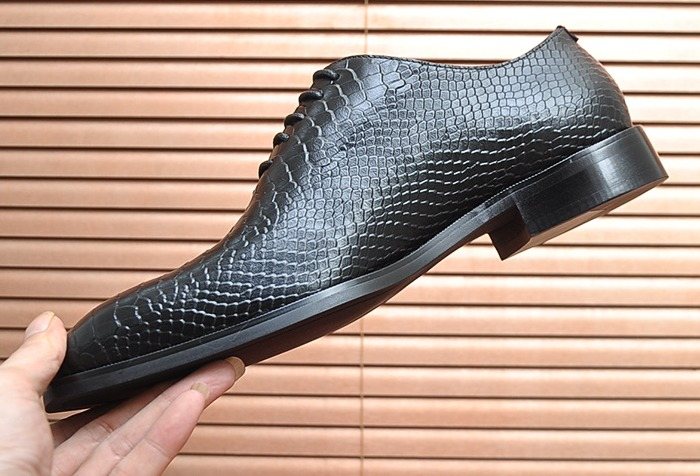 Ferragamo Black Textured Lace-Up Dress Shoes