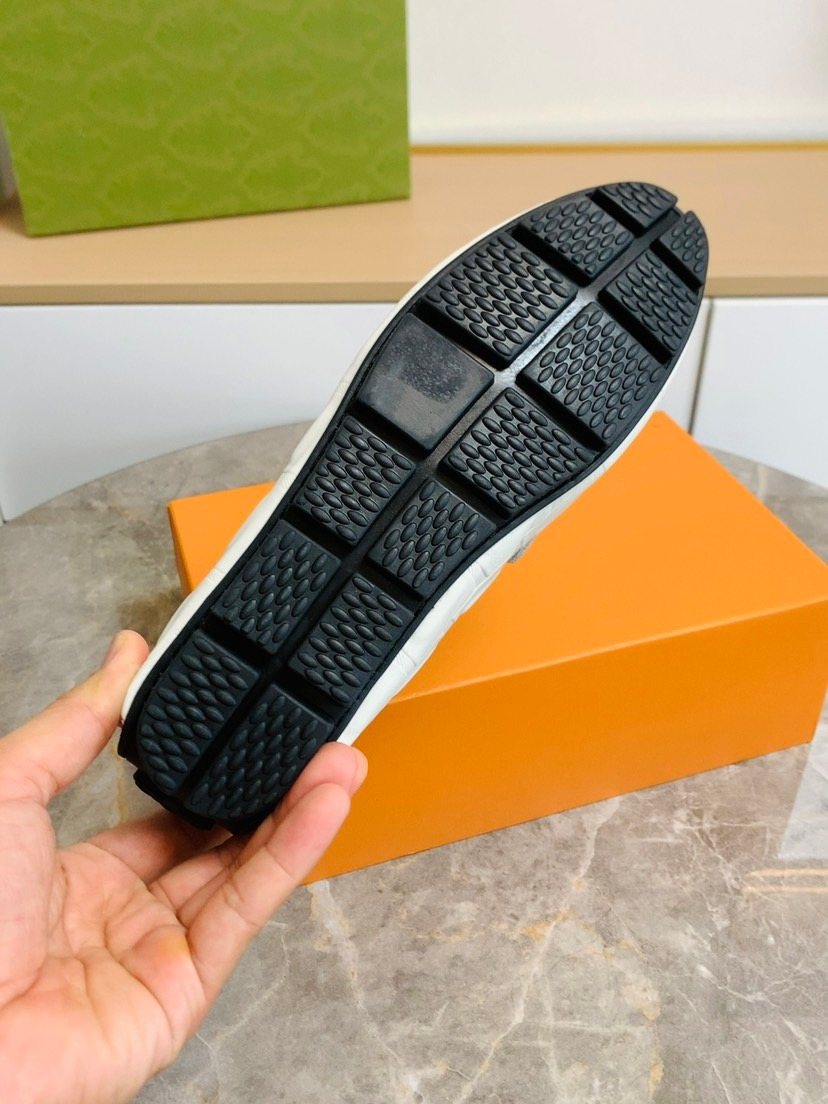 Men's White Fringe Loafers