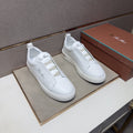 Loro Piana White Band-Detail Low-Top Sneakers
