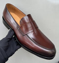Zegna Men's Dark Brown Penny Loafers