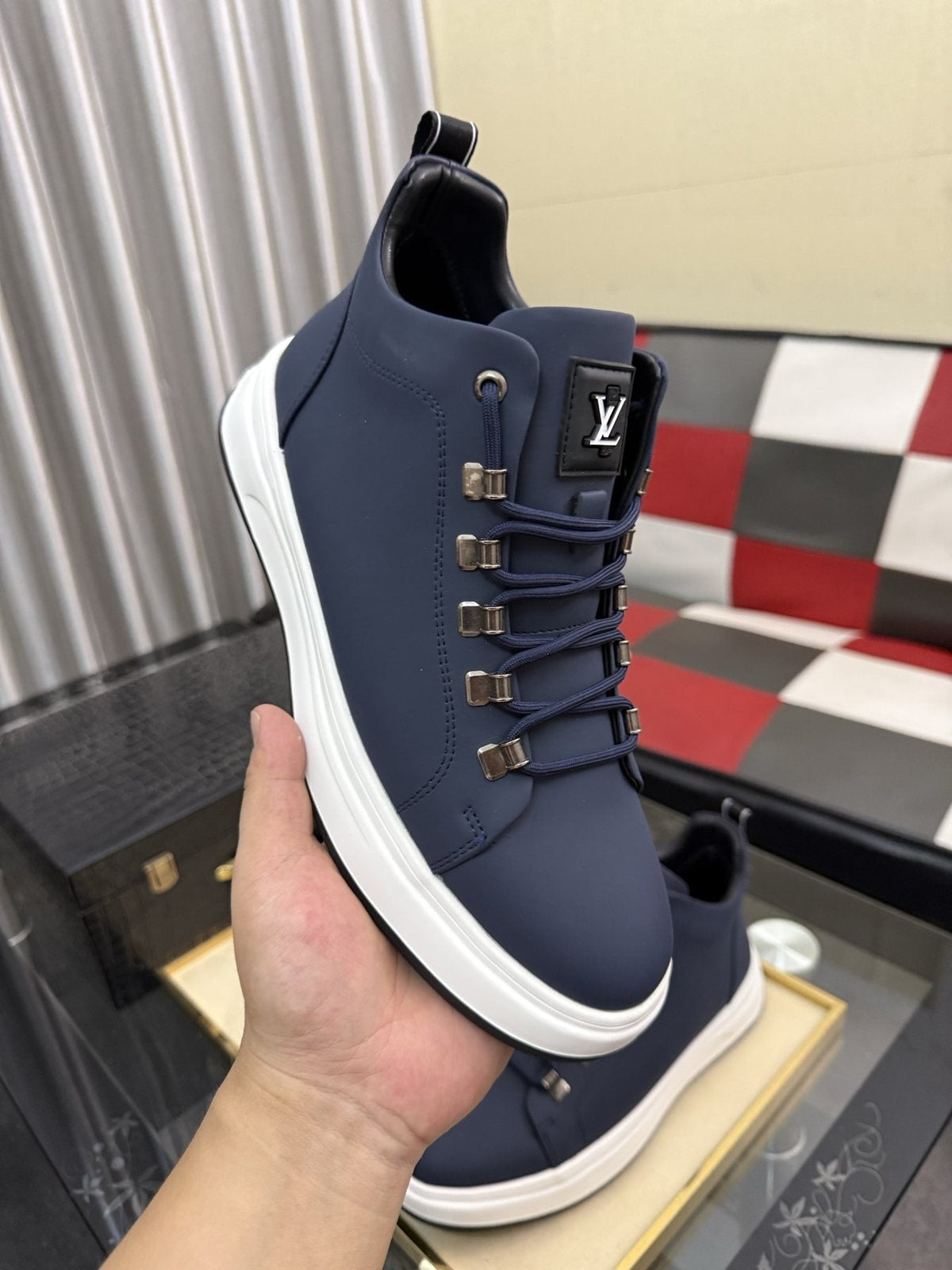 Louis Vuitton Lace-Up High-Top Sneakers
