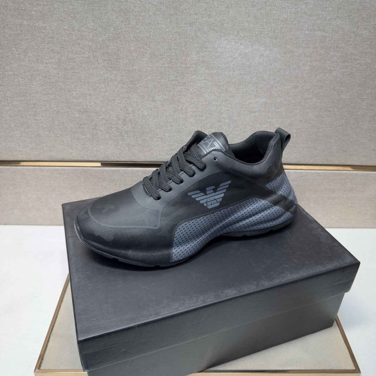 Emporio Armani Men's Textured Panel Sneakers