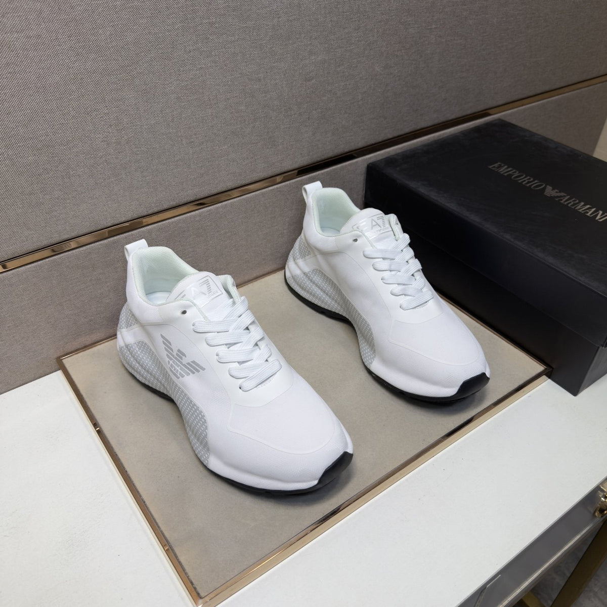 Emporio Armani Men's Textured Panel Sneakers
