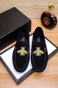 Gucci Black Bee-Embroidered Loafers