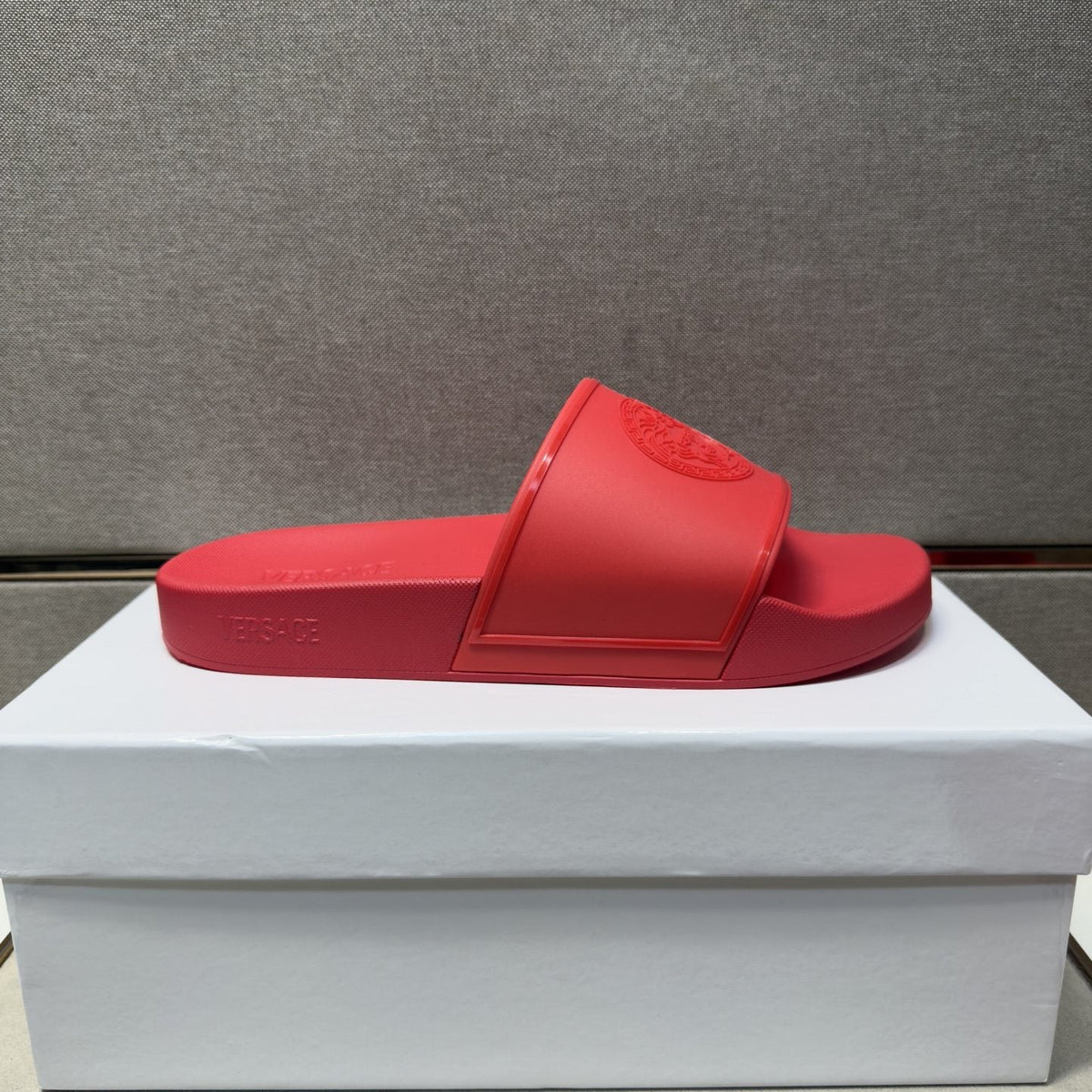 Versace Men's Embossed Strap Slide Sandals