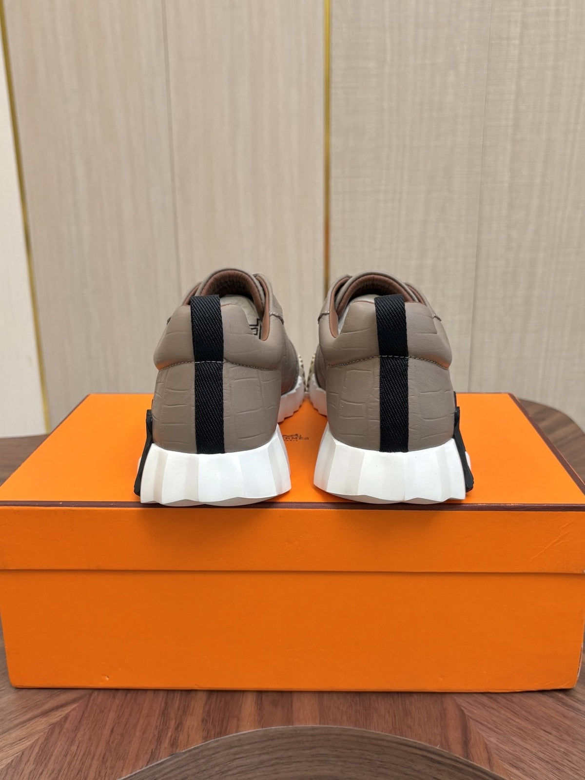 Hermes Paneled Low-Top Sneakers